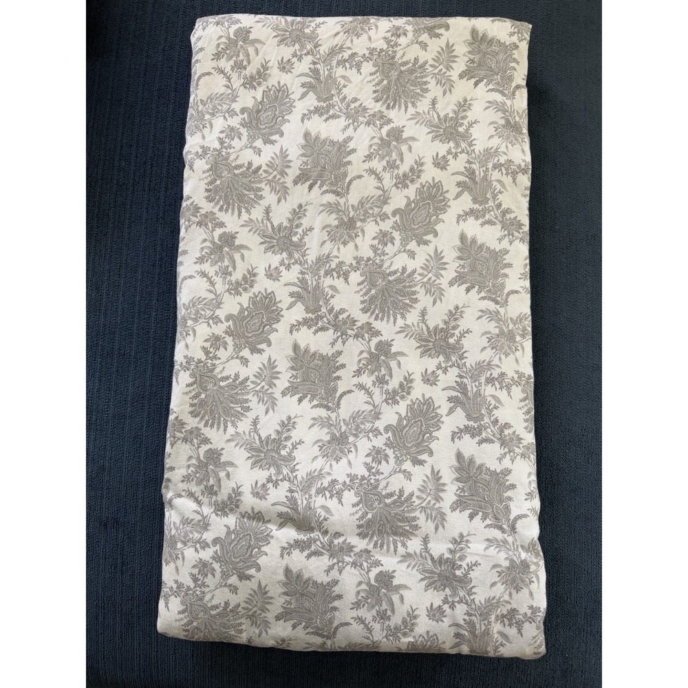 Raymond Waites Queen Size Flat Sheet Floral Gray White Cotton Sateen 2014 Soft